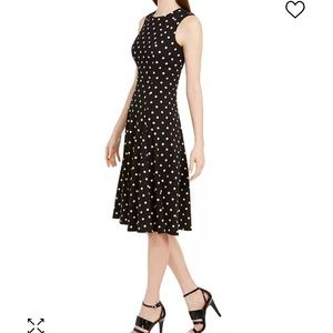 NWT Calvin Klein Fit and Flare Black and White Dress